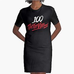 Thieves Merch 100 Thieves Logo Graphic T-Shirt Dress