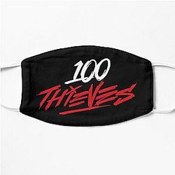 100 thieves merch logo Flat Mask