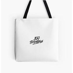 100 Thieves black All Over Print Tote Bag