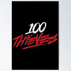 100 thieves merch logo Poster