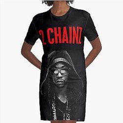 2 Chainz Black Graphic T-Shirt Dress