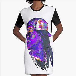 Color Art Graphic T Shirt Dress