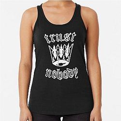 Pac Trust Nobody Crown Racerback Tank Top