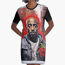 Tupac Shakur Graphic T-Shirt Dress