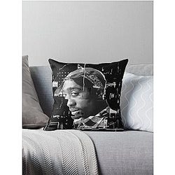 2Pac Art Poster - Urban Hip-Hop Wall Art for Fans Throw Pillow