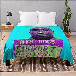 Tupac Shakur Mugshot Throw Blanket