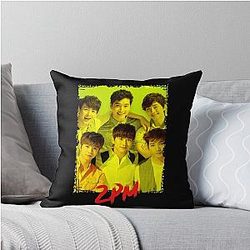 2PM Kpop Group Members Yellow Kpop Color Design Throw Pillow
