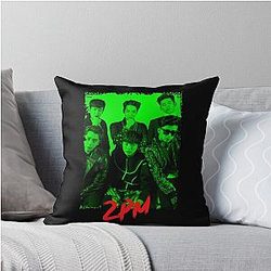 2PM Kpop Group Members Rainbow Color Design Throw Pillow