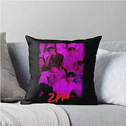 2PM Kpop Group Members Purple RGB Color Design Throw Pillow