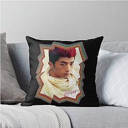 Jang Wooyoung 2PM Korean Kpop Retro Color Oil Paint Design Throw Pillow