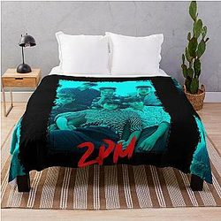 2PM Kpop Group Members Blue Kpop Color Design Throw Blanket