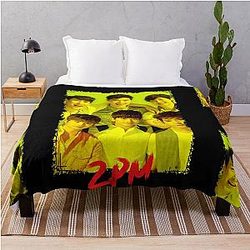 2PM Kpop Group Members RGB Color Design Throw Blanket