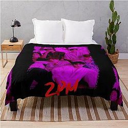 2PM Kpop Group Members Purple Kpop Color Design Throw Blanket