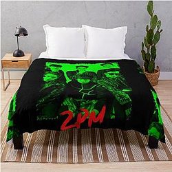 2PM Kpop Group Members Green Kpop RGB Color Design Throw Blanket