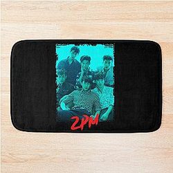 2PM Kpop Group Members Blue RGB Color Design Bath Mat
