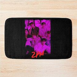 2PM Kpop Group Members Purple RGB Color Design Bath Mat