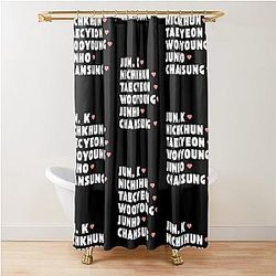 2PM Kpop Group Design BLACK Shower Curtain