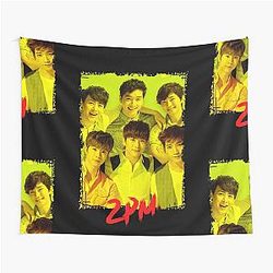 2PM Kpop Group Members Yellow Kpop Color Design Tapestry