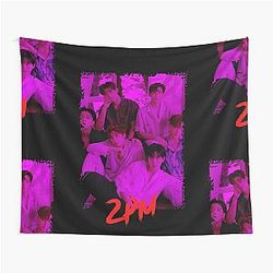 2PM Kpop Group Member Purple RGB Color Design Tapestry