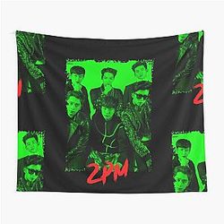 2PM Kpop Group Members Green RGB Color Design Tapestry