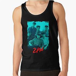 2PM Kpop Group Members Blue RGB Color Design Tank Top
