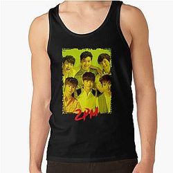 2PM Kpop Group Members Yellow Kpop Color Design Tank Top