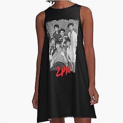 2PM Group Members Kpop RGB Color A-Line Dress