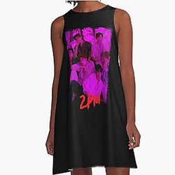 2PM Group Members Purple Kpop A-Line Dress