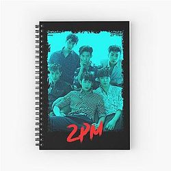2PM Kpop Group Members Blue RGB Color Design Spiral Notebook