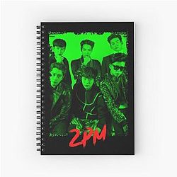 2PM Kpop Group Members Green Kpop RGB Color Spiral Notebook