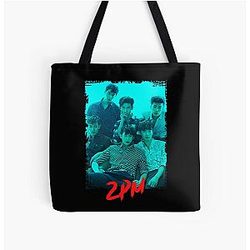 2PM Kpop Group Members Blue RGB Color Design All Over Print Tote Bag