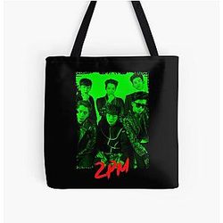 2PM Kpop Group Members Green RGB Color Design Tote Bag