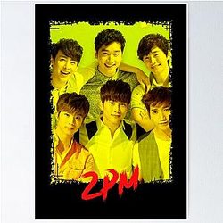 2PM Kpop Group Members Yellow Kpop Color Design Poster