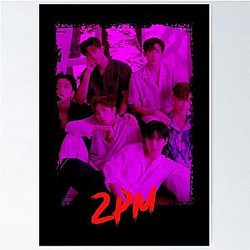 2PM Kpop Group Members Purple RGB Color Design Poster