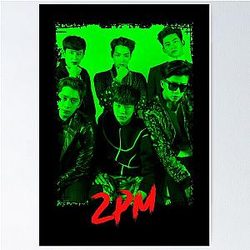 2PM Kpop Group Members Green RGB Color Design Poster