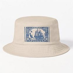 Canada 50 cent post stamp with boat and hat