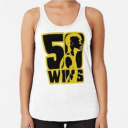 50 Wins Mayweather Money 50 Cent Parody Design Racerback Tank Top