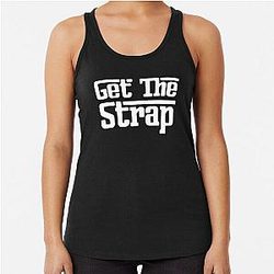 50 Cent Get The Strap  Racerback Tank Top