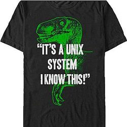 Unix System Jurassic Park T-Shirt Official Merch 90S3003