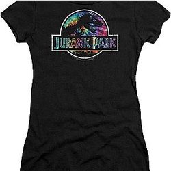 Ladies Tie Dye Logo Jurassic Park Shirt Official Merch 90S3003