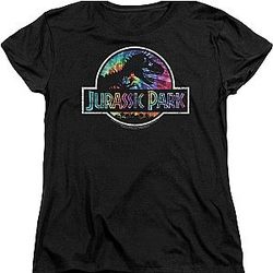 Womens Tie Dye Logo Jurassic Park Shirt Official Merch 90S3003