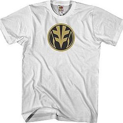 White Ranger Power Coin Mighty Morphin Power Rangers T-Shirt Official Merch 90S3003