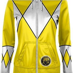 Ladies Yellow Ranger Mighty Morphin Power Rangers Costume Hoodie Official Merch 90S3003