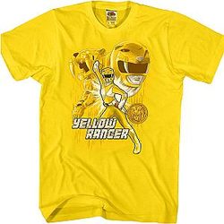 Yellow Ranger Mighty Morphin Power Rangers T-Shirt Official Merch 90S3003
