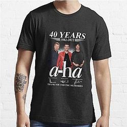 A-Ha 40 Years 1982 2022 Signatures Thank You For The Memories Essential T-Shirt