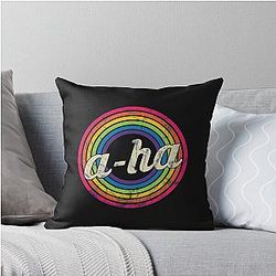 A Ha Ha - Retro Rainbow Faded Style Throw Pillow