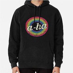 A Ha Retro Rainbow Faded-Style Pullover Hoodie