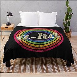A Ha T-Shirt - Retro Faded-Style Throw Blanket