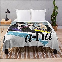 Vintage 80s A-Ha Design Throw Blanket