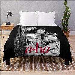 a-ha 80s retro throw blanket